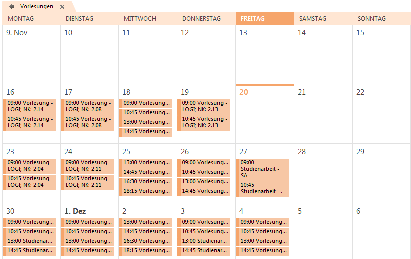Beispiel-Termine in Microsoft Outlook