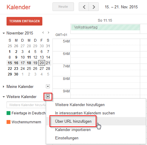 Screenshot 2 für die Einrichtung Sked Kalender Web-App auf Android-Geräten