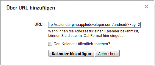 Screenshot 3 für die Einrichtung Sked Kalender Web-App auf Android-Geräten