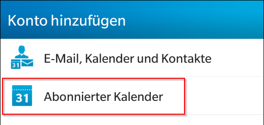 Screenshot 2 für die Einrichtung Sked Kalender Web-App auf BlackBerry-Geräten