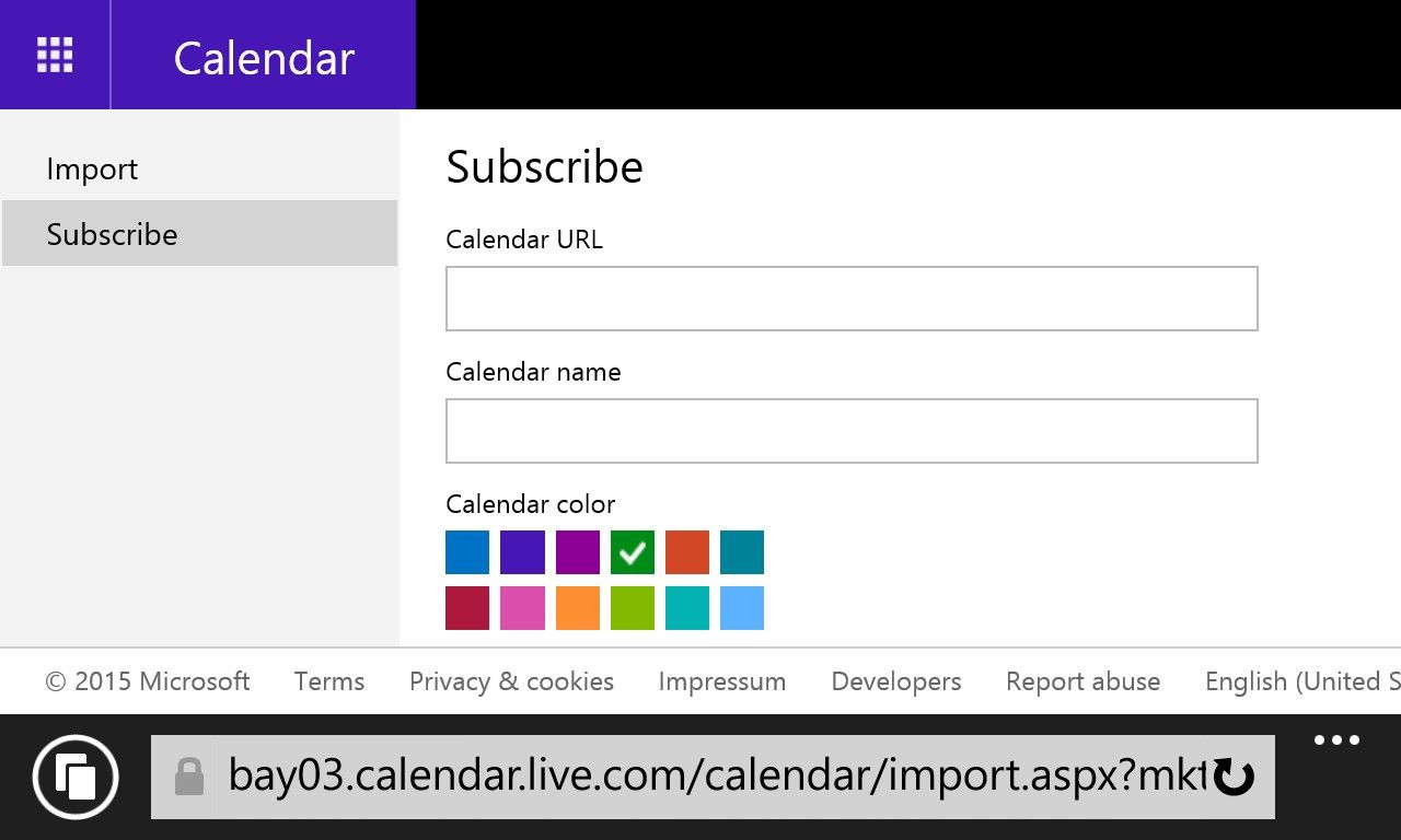 Screenshot 1 für die Einrichtung Sked Kalender Web-App auf Windows Phone